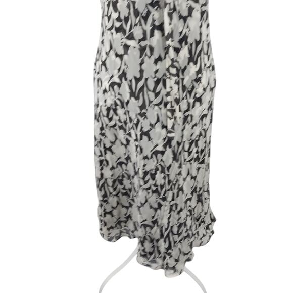 ANN TAYLOR! PURE SILK! CHEMISE STYLE BROWN & CREAM FLORAL STRAPLESS DRESS! SZ 10 - Picture 6 of 12